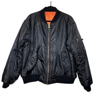 Rothco MA-1 Flight Jacket Men's XL Black Reversible Bomber Aviator Military Tech